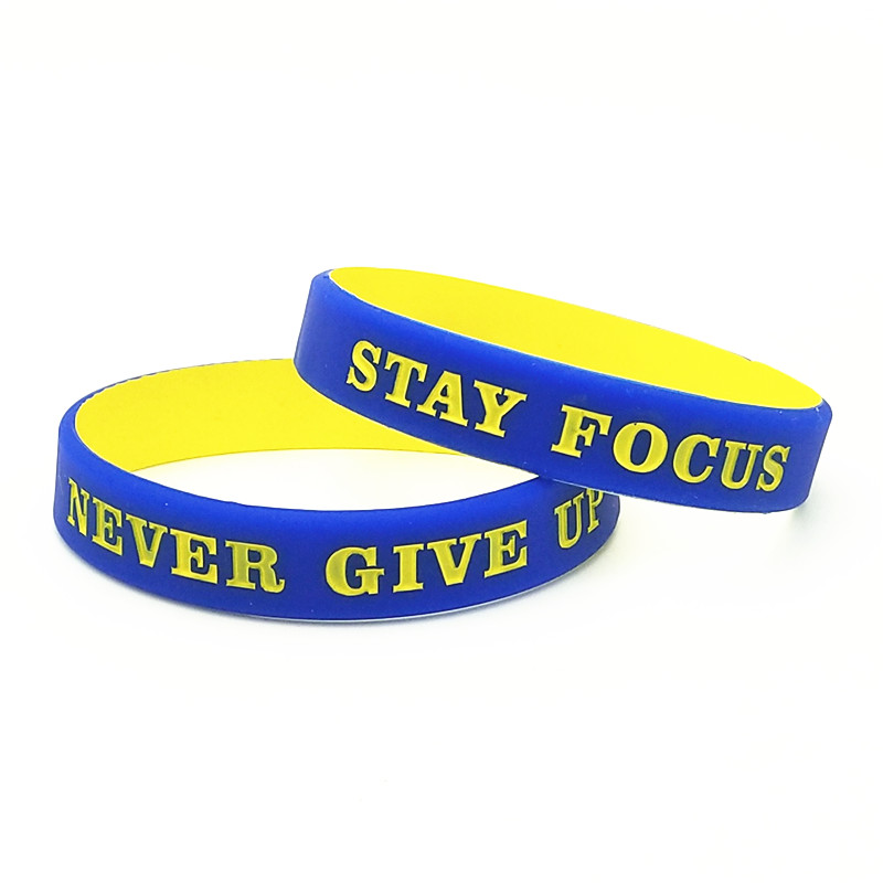 Men'S Fashion Now - 1Pc Nooit Geven Up Siliconen Armbanden