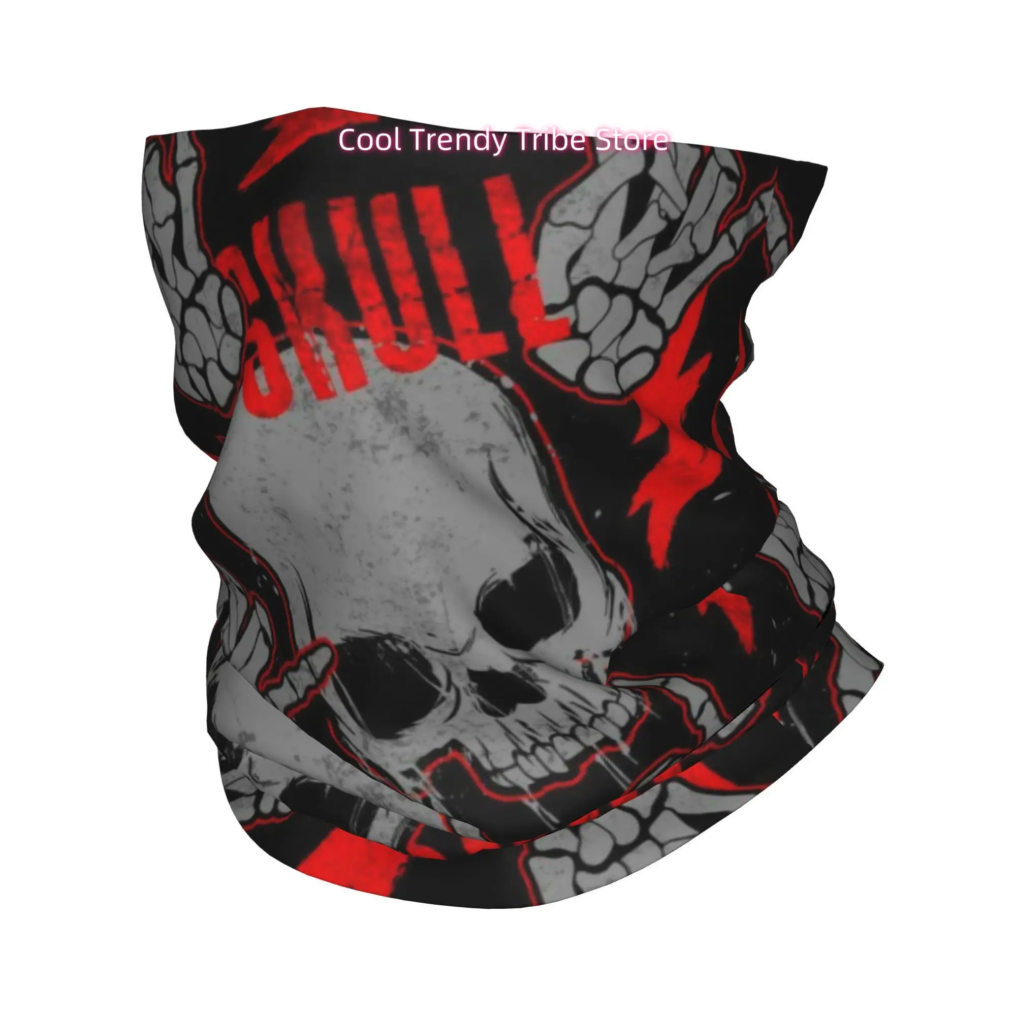 Men'S Fashion Head Scarf - Grunge Punk Art met skelethoornhanden Bliksemschoten