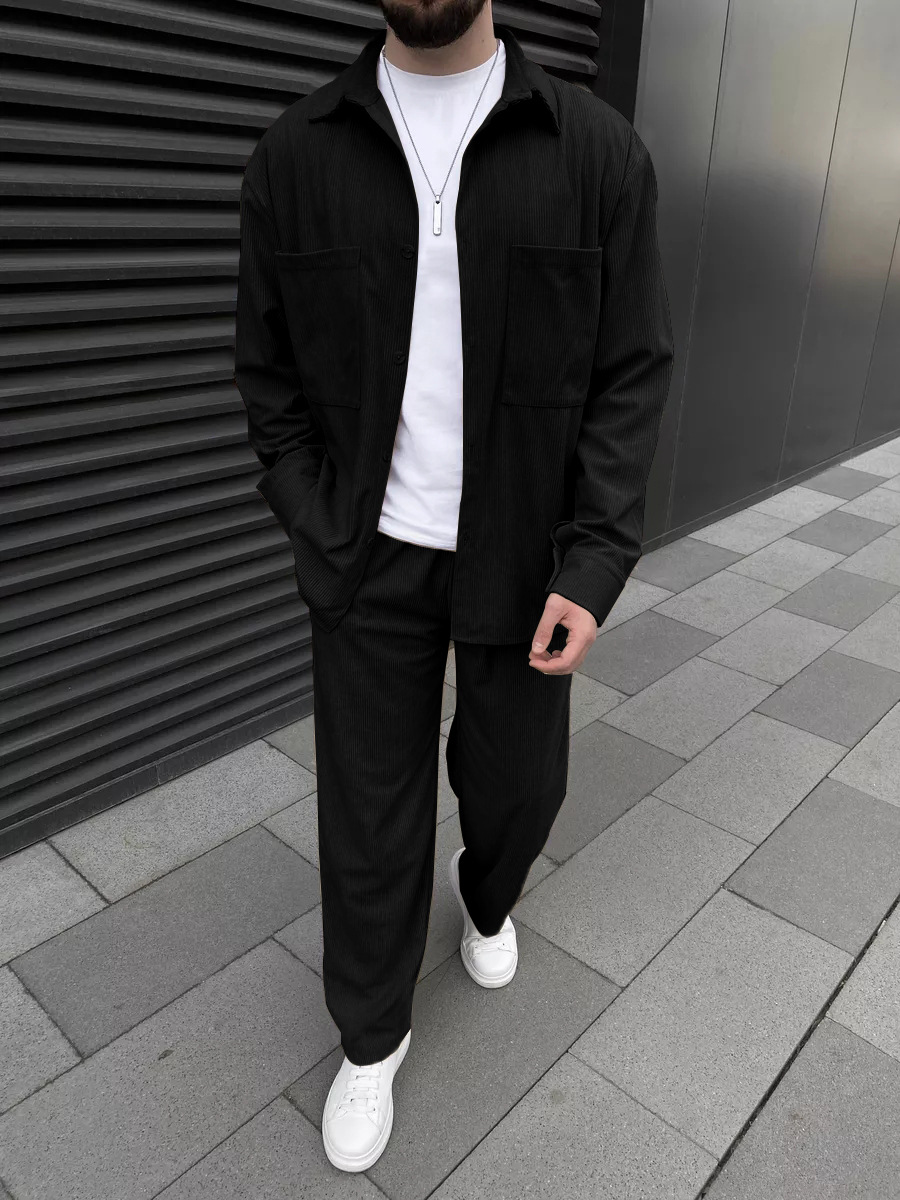 Men'S Fashion Course - Herenset van corduroy: overhemd met lange