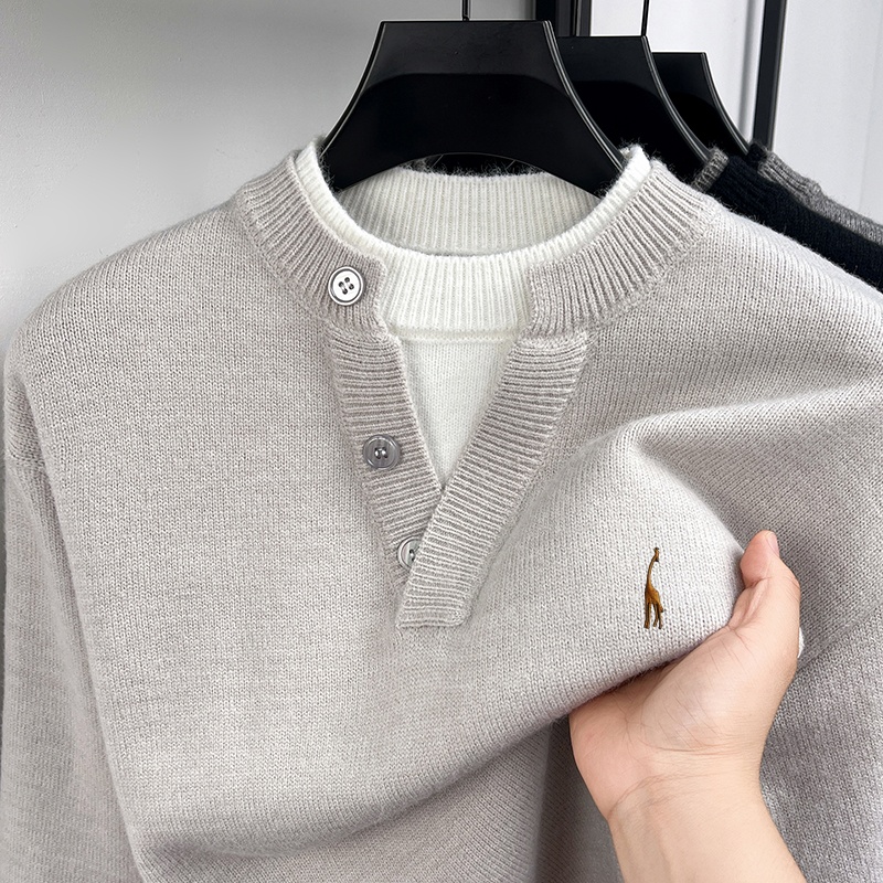 Men'S Fashion V Neck Sweater - Modetrend Heren Trui met Lange Mouwen,