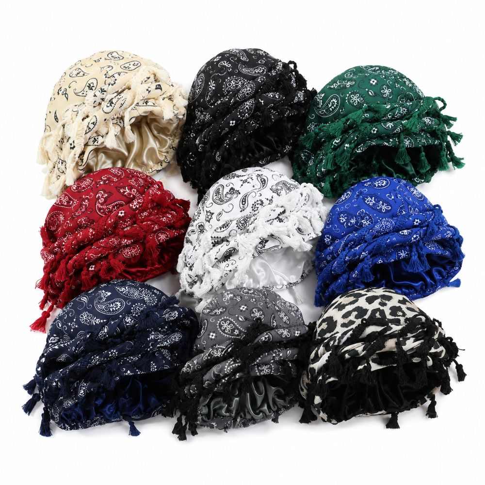 Men'S Fashion Head Scarf - Unisex satijnen twist hoofdband met cashewprint