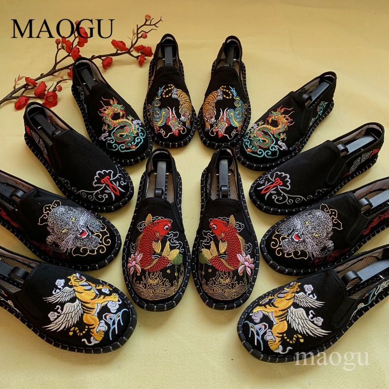 Men'S Fashion Loafers - Unisex Chinese stijl borduurwerk instappers met