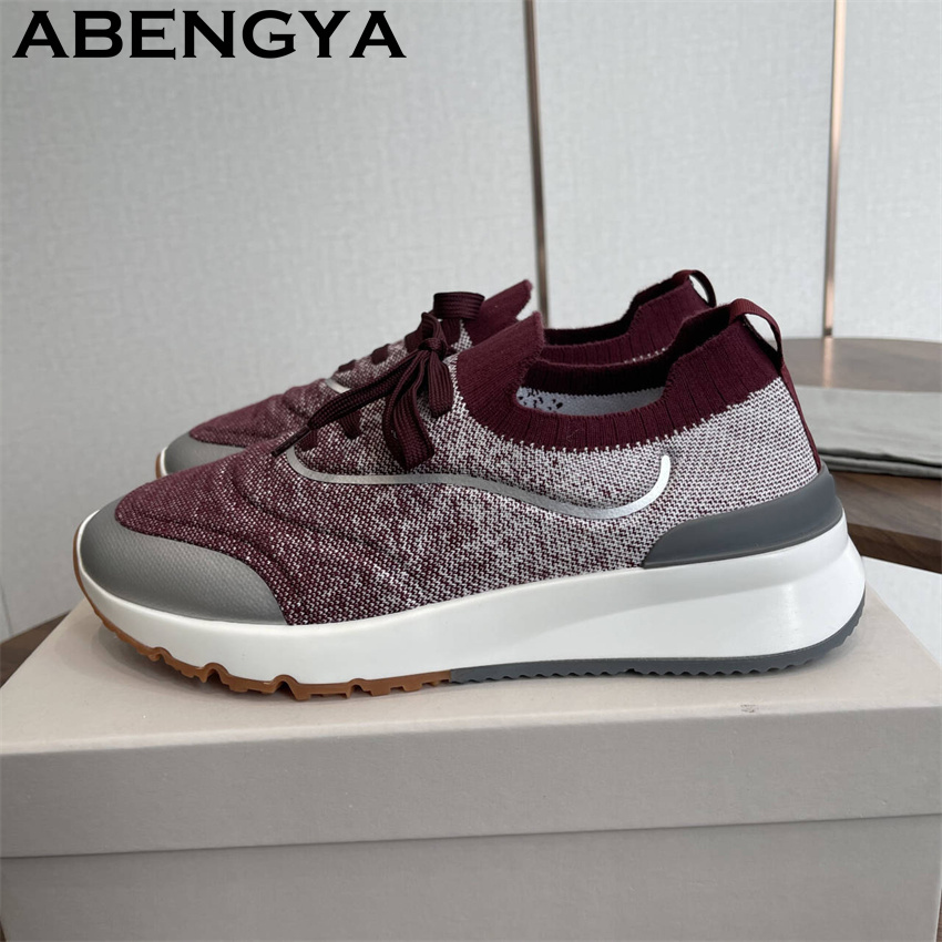 Men'S Fashion Loafers - Heren Nieuwe veelkleurige gebreide loafers Schoenen