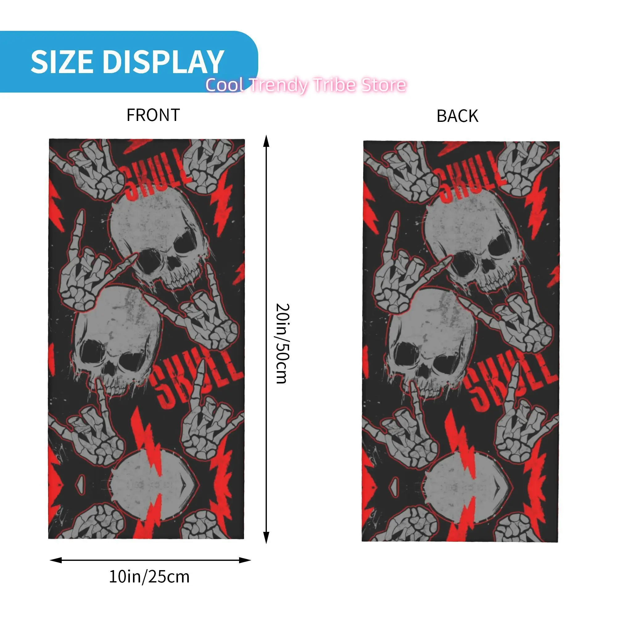 Grunge Punk Art met skelethoor - Men'S Fashion Head Scarf recensie en prijs