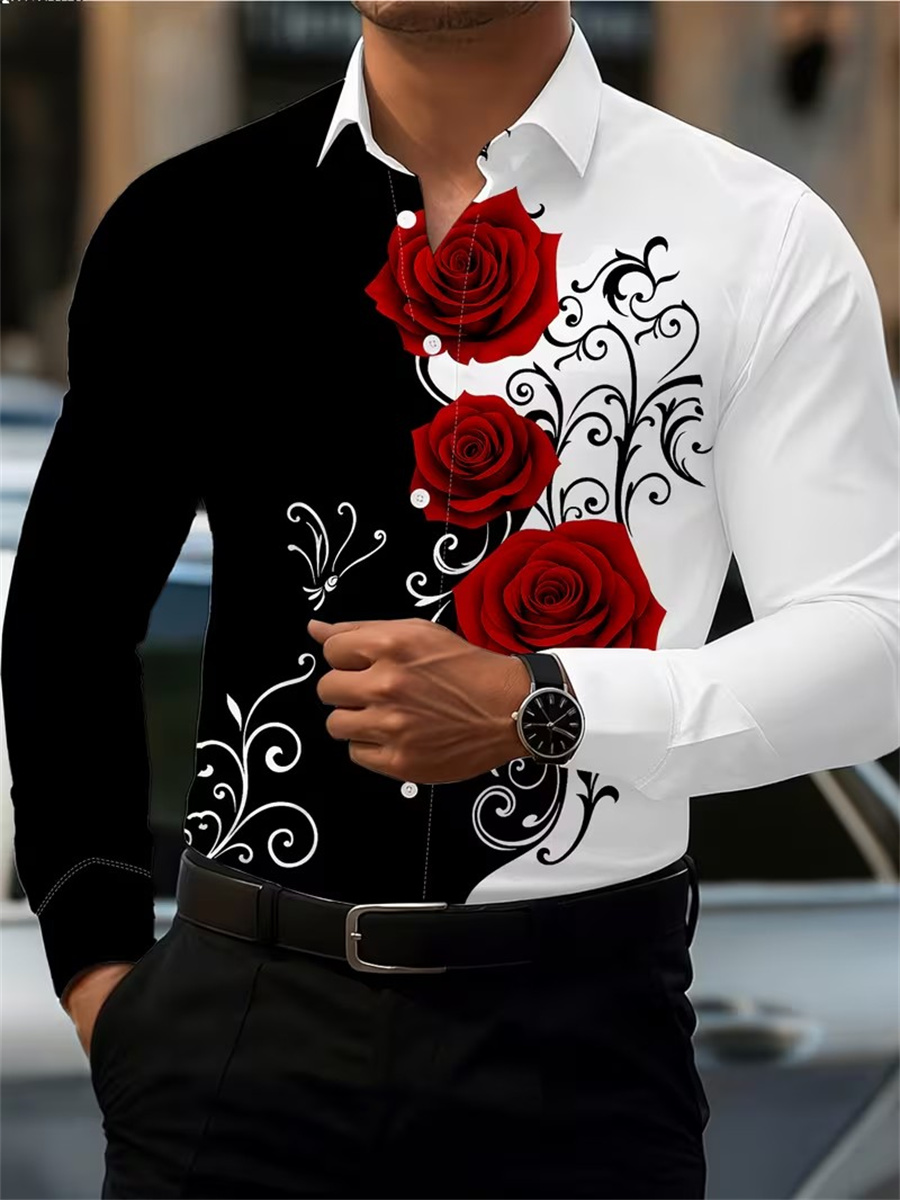 Herenshirt met rode rozenprint - Men'S Fashion Course recensie en prijs