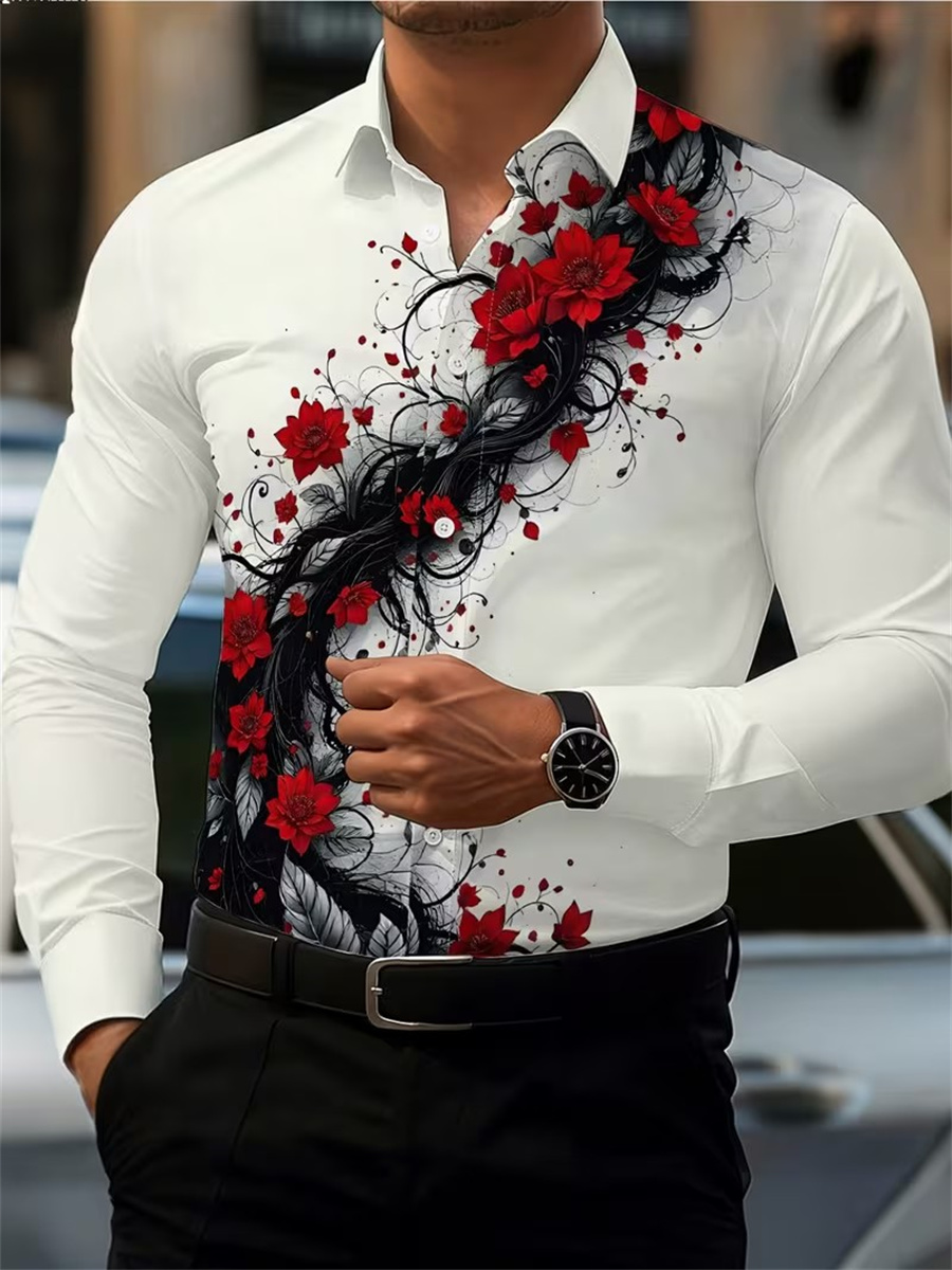 Herenshirt met rode rozenprint - Men'S Fashion Course recensie en prijs
