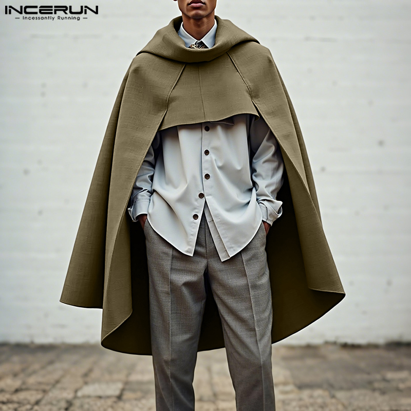INCERUN Mannen Mantel Cape Eff - Mens Fashion Poncho recensie en prijs